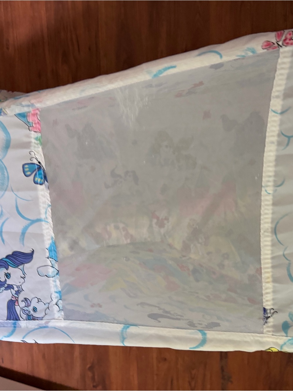 Vintage My Little Pony Pastel Castle & Ponies twin bed tent - Pink, Blue, Yellow - Picture 3 of 8
